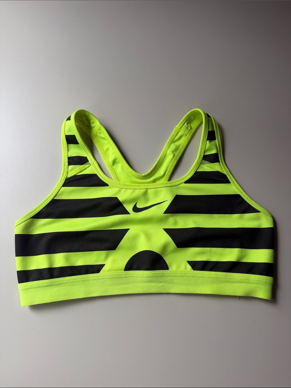 Nike Pro Dri-Fit Sports Bra in Neon Yellow & Black
